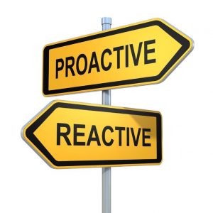 46265220 - two road signs - proactive reactive choice